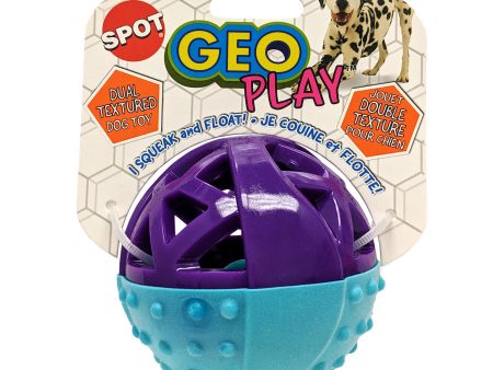 Spot Geo Play Dual Texture Ball Dog Toy Assorted 1ea 3.5 in Supply