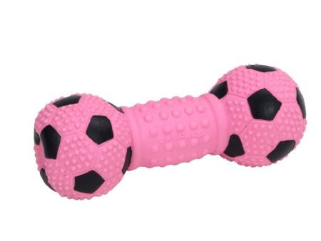 Rascals Latex Soccer Dumbbell Dog Toy Pink 1ea 5.5 in Sale