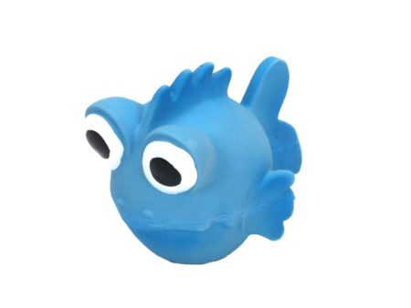 Rascals Latex Dog Toy Goldfish 3.5 in Blue Online Hot Sale