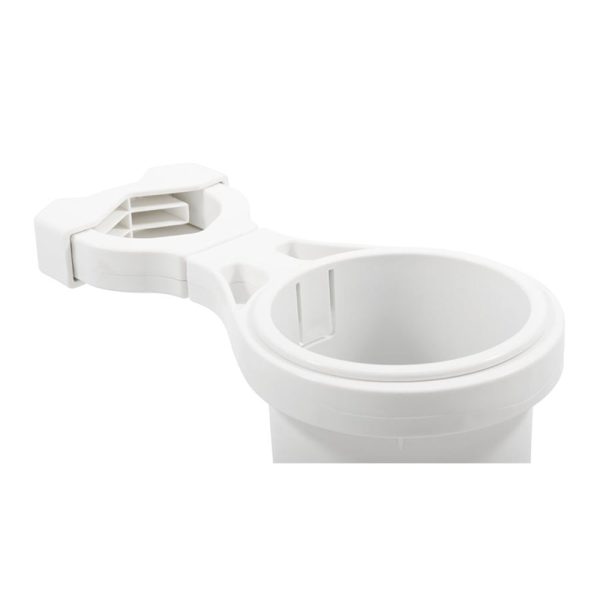 Camco Clamp-On Rail Mounted Cup Holder - Large for Up to 2  Rail - White [53083] Fashion