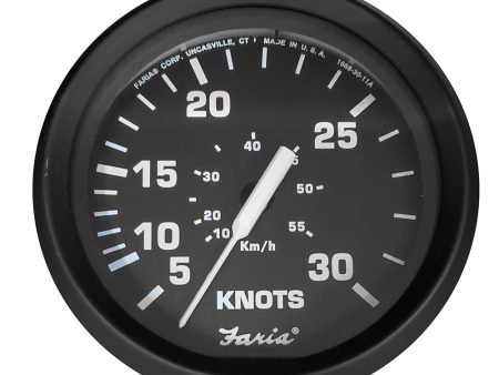 Faria Euro Black 4  Speedometer - 30 Knot (Pitot) [32809] Cheap