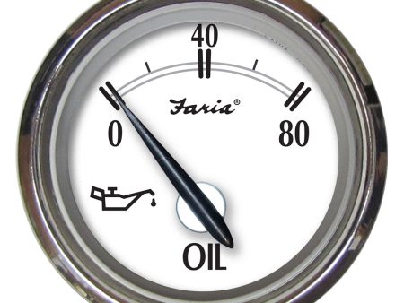 Faria Newport SS 2  Oil Pressure Gauge - 0 to 80 PSI [25001] on Sale