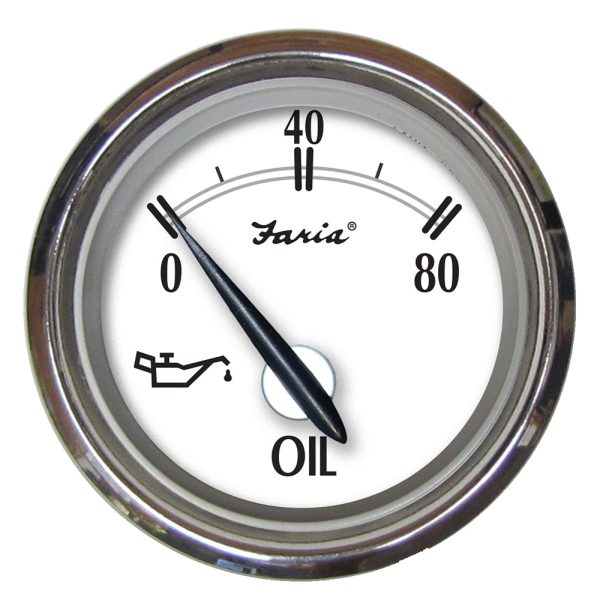 Faria Newport SS 2  Oil Pressure Gauge - 0 to 80 PSI [25001] on Sale