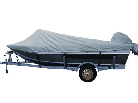 Carver Poly-Flex II Extra Wide Series Styled-to-Fit Boat Cover f 20.5 Aluminum Boats w High Forward Mounted Windshield - Grey [79020XS-11] Discount