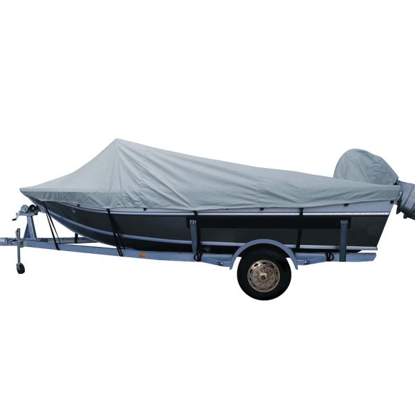 Carver Poly-Flex II Extra Wide Series Styled-to-Fit Boat Cover f 20.5 Aluminum Boats w High Forward Mounted Windshield - Grey [79020XS-11] Discount