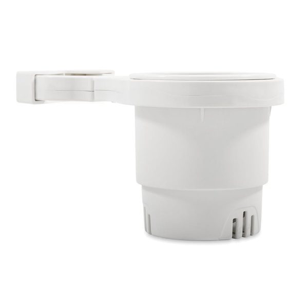 Camco Clamp-On Rail Mounted Cup Holder - Large for Up to 2  Rail - White [53083] Fashion