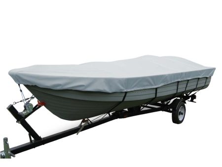 Carver Poly-Flex II Wide Series Styled-to-Fit Boat Cover f 12.5 V-Hull Fishing Boats Without Motor - Grey [70112F-10] Discount