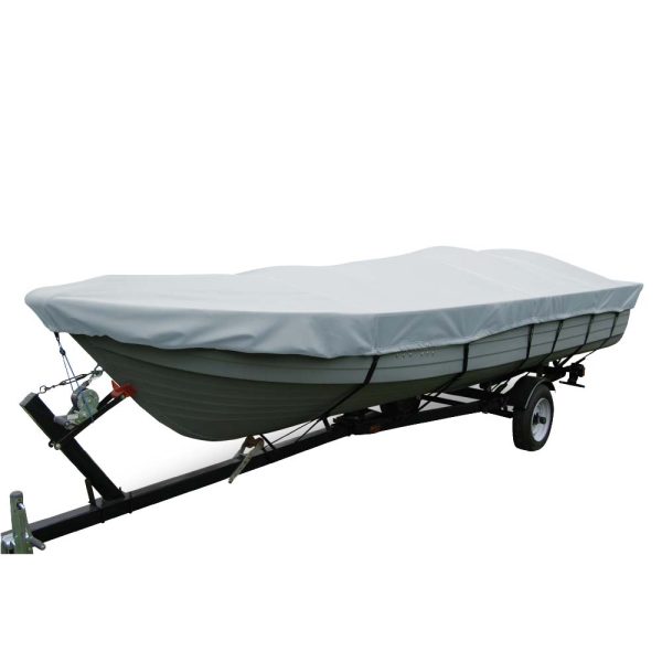 Carver Poly-Flex II Wide Series Styled-to-Fit Boat Cover f 12.5 V-Hull Fishing Boats Without Motor - Grey [70112F-10] Discount