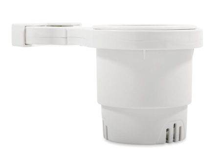 Camco Clamp-On Rail Mounted Cup Holder - Small for Up to 1-1 4  Rail - White [53086] For Cheap