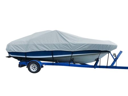 Carver Sun-DURA Styled-to-Fit Boat Cover f 23.5 V-Hull Low Profile Cuddy Cabin Boats w Windshield  Rails - Grey [77723S-11] on Sale