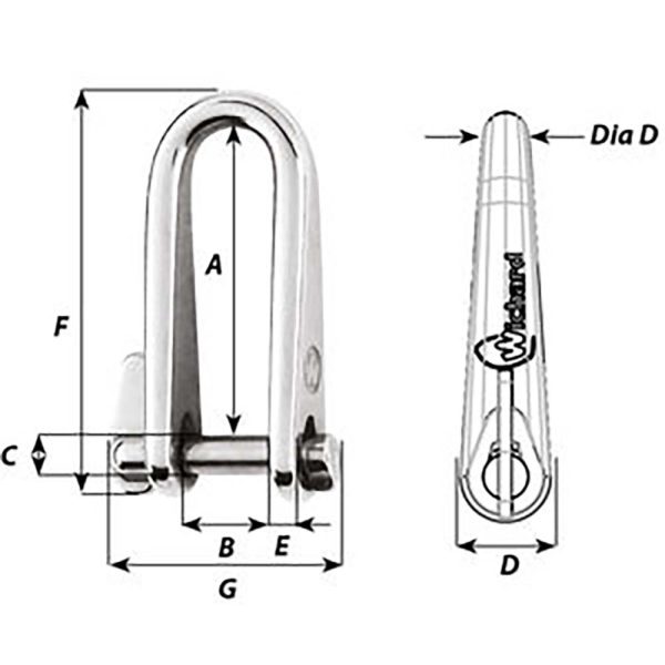 Wichard Key Pin Shackle - Diameter 6mm - 1 4  [01433] Supply