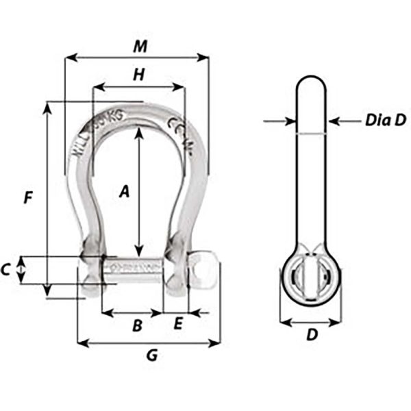 Wichard Self-Locking Bow Shackle - Diameter 12mm - 15 32  [01246] Fashion