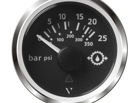 Veratron 52MM (2-1 16 ) ViewLine Transmission Oil Pressure 25 Bar 350 PSI - Black Dial  Chrome Triangular Bezel [A2C59514137] Supply