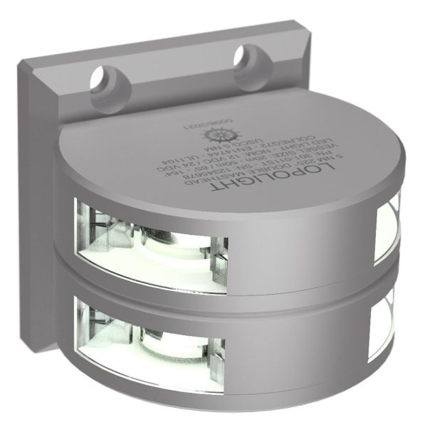 Lopolight Series 301-011 - Double Stacked Masthead Light - 5NM - Vertical Mount - White - Silver Housing [301-011ST] For Sale