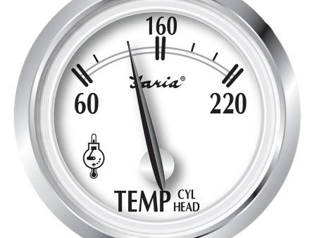 Faria Newport SS 2  Cylinder Head Temperature Gauge w Sender - 60 to 220 F [25011] Sale