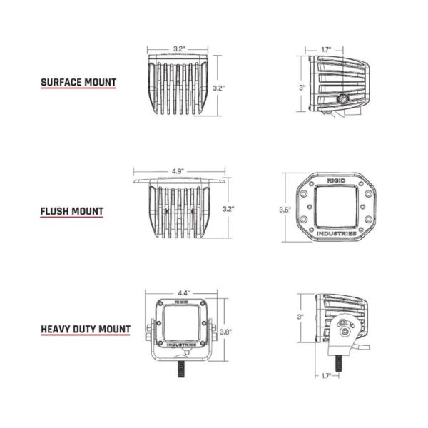 RIGID Industries D-Series Pro Dually Spot Surface Mount Pair - Midnight Edition [202213BLK] Supply