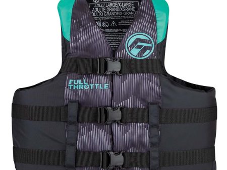 Full Throttle Adult Nylon Life Jacket - S M - Aqua Black [112200-505-030-22] Online