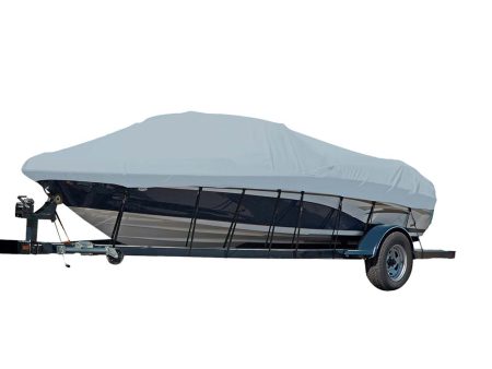 Carver Sun-DURA Styled-to-Fit Boat Cover f 23.5 Sterndrive V-Hull Runabout Boats (Including Eurostyle) w Windshield  Hand Bow Rails - Grey [77123S-11] Online Hot Sale