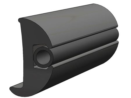 TACO Flexible Vinyl Black Rub Rail 1-1 16  x 1-7 8  50L [V11-2423BKA50-1] on Sale