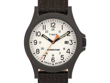 Timex Expedition Acadia Watch - Brown Natural Dial - Brown Strap [TW4B23700] Online