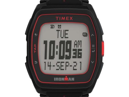 Timex IRONMAN T300 Silicone Strap Watch - Black Red [TW5M47500] Discount