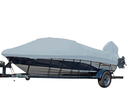 Carver Sun-DURA Styled-to-Fit Boat Cover f 24.5 V-Hull Runabout Boats w Windshield  Hand Bow Rails - Grey [77024S-11] Online