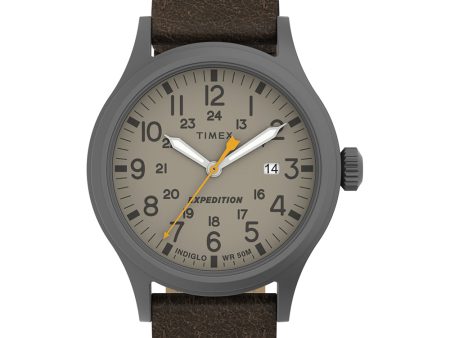 Timex Expedition Scout - Khaki Dial - Brown Leather Strap [TW4B23100JV] Sale