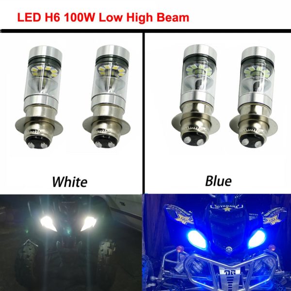 100W H6 LED Headlights Bulbs Super White Low High Beam for Yamaha GRIZZLY 660 400 450 350 125 YFZ350 YFZ450 RAPTOR 350 700 RHINO For Cheap