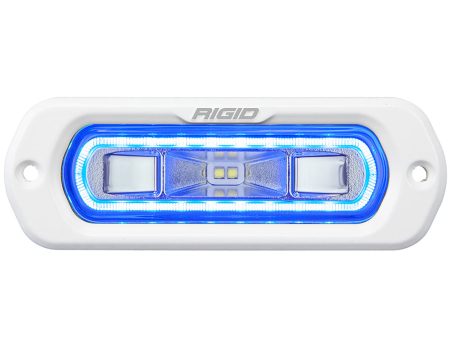 RIGID Industries SR-L Series Marine Spreader Light - White Flush Mount - White Light w Blue Halo [51201] on Sale