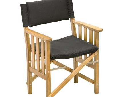 Whitecap Directors Chair II w Black Cushion - Teak [61051] on Sale