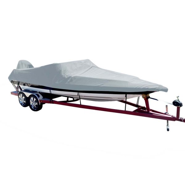 Carver Poly-Flex II Styled-to-Fit Boat Cover f 17.5 Ski Boats with Low Profile Windshield - Grey [74017F-10] For Discount