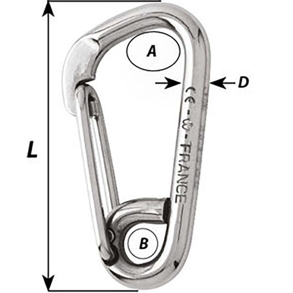 Wichard Asymmetric Carbine Hook - Length 120mm - 15 32  [02327] Hot on Sale