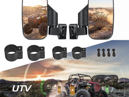 UTV Rearview Mirror Shockproof Side Mirror Accessories W  1.75  2  Roll Cages for Can Am for Polaris RZR 800 900 1000 for Yamaha on Sale