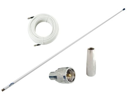 Glomex 4 Glomeasy VHF Antenna 3dB w FME Termination, 6M Coaxial Cable, RA300 Adapter  PL259 Connector [RA300PBKIT] For Sale